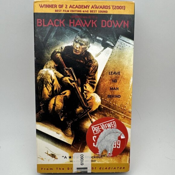 Black Hawk Down, War, VHS Tape, Vintage Video, Movie MA15+ H3 - Picture 1 of 3